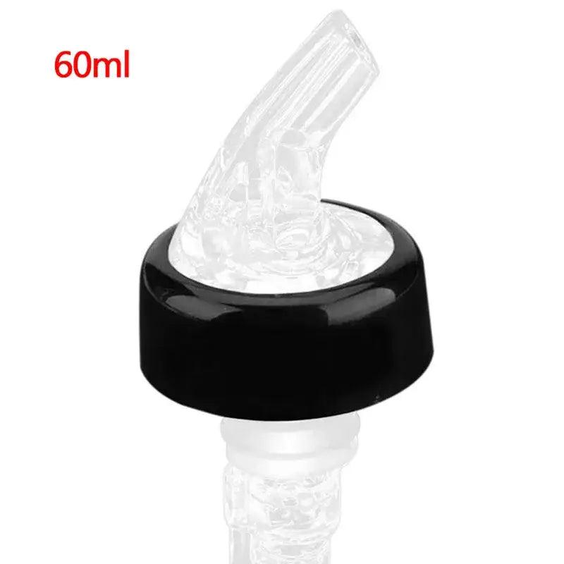Clear plastic liquor pourer bottle dispenser with black base 60ml capacity decorbites liquor pourer for kitchen barware