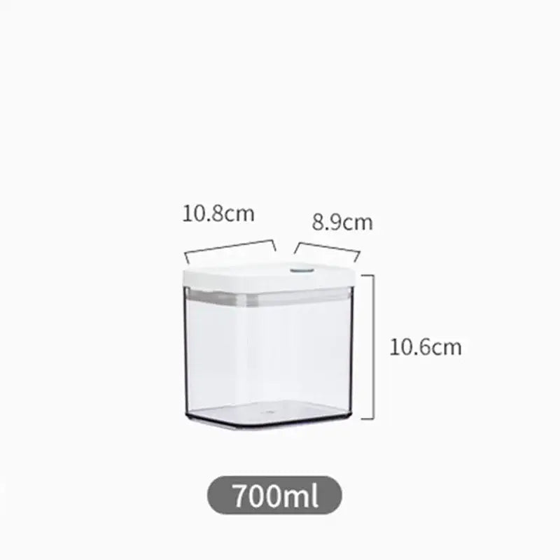 Clear bulk hermetic 700ml plastic food storage container with white lid for kitchen hermetic food storage by decorbites bulk hermetic