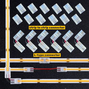 Clear cob led strip connectors 2-pin l-shape kitchen clips made of clear plastic for connecting cob led strip light strips