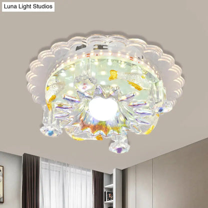 DecorBites™ Lámpara de techo empotrada de cristal transparente de 5 luces con pantalla floral - Diseño minimalista