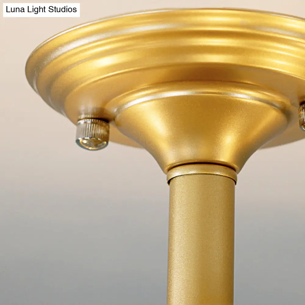 Lámpara de araña de cristal transparente - Lámpara colgante moderna con pantalla en forma de campana en color dorado, 2 bombillas - para comedor