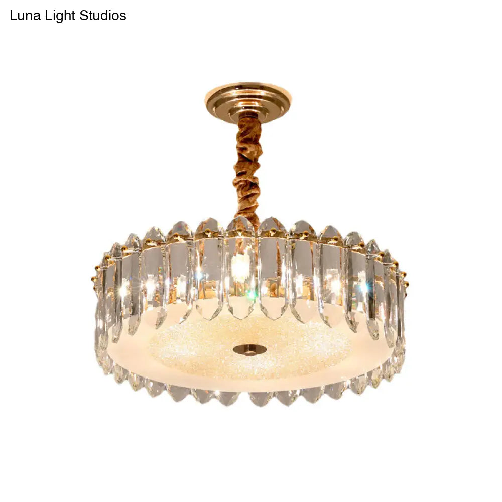 Lámpara de araña de cristal transparente: Lámpara colgante moderna de 6 luces para dormitorio