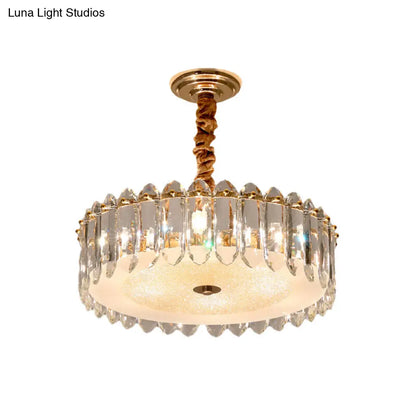 Lámpara de araña de cristal transparente: Lámpara colgante moderna de 6 luces para dormitorio