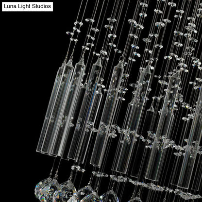 DecorBites™ DecorBites™ Clear Crystal Conical Flush Mount with 9 Lights - Minimalist White Flush Light for Living Room