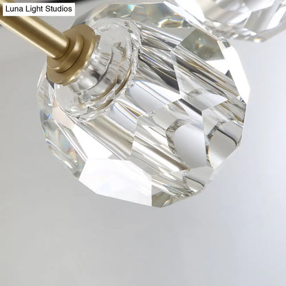 DecorBites™ DecorBites™ Clear Crystal Dome Wall Light Fixture - Modern Brass Finish, 1/2-Light, Living Room Lamp