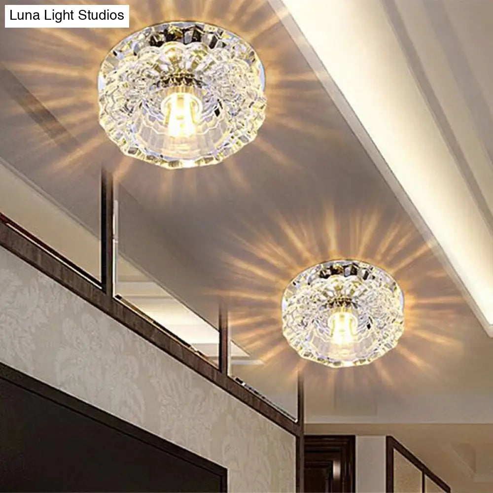 DecorBites™ Clear Crystal Floral Flush Mount Ceiling Fixture