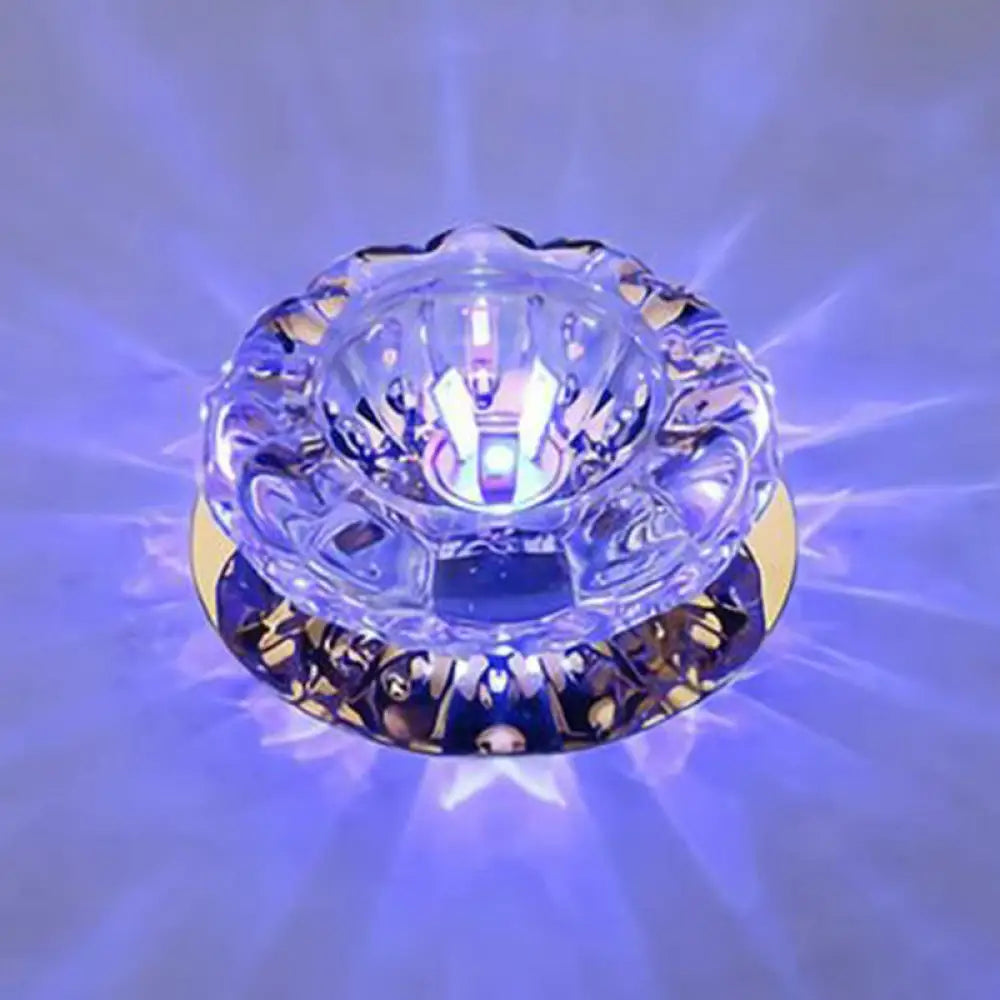 DecorBites™ DecorBites™ Clear Crystal Flower LED Flush Mount Light for Hallway Ceiling