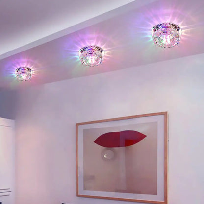 DecorBites™ DecorBites™ Clear Crystal Flower LED Flush Mount Light for Hallway Ceiling