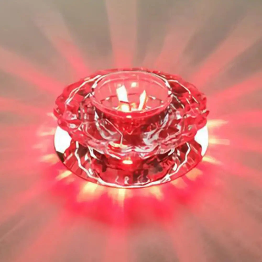 DecorBites™ DecorBites™ Clear Crystal Flower LED Flush Mount Light for Hallway Ceiling