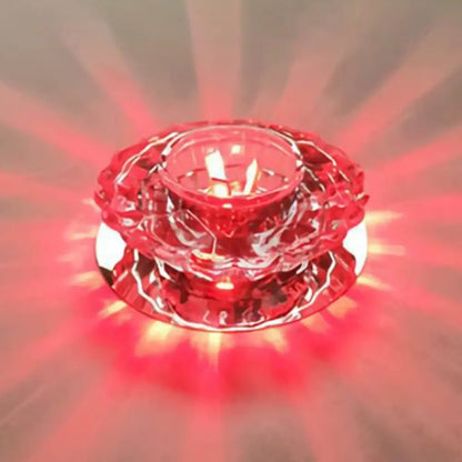 DecorBites™ DecorBites™ Clear Crystal Flower LED Flush Mount Light for Hallway Ceiling