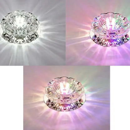 DecorBites™ DecorBites™ Clear Crystal Flower LED Flush Mount Light for Hallway Ceiling