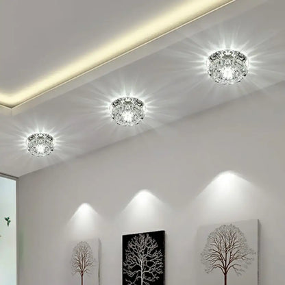 DecorBites™ DecorBites™ Clear Crystal Flower LED Flush Mount Light for Hallway Ceiling