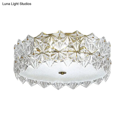 DecorBites™ DecorBites™ Clear Crystal Flush Ceiling Light - Contemporary Round Bedroom Lighting