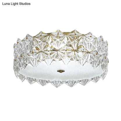 DecorBites™ DecorBites™ Clear Crystal Flush Ceiling Light - Contemporary Round Bedroom Lighting