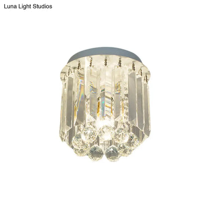 DecorBites™ Clear Crystal Flush Mount Ceiling Light in White for Luxurious Foyer Décor