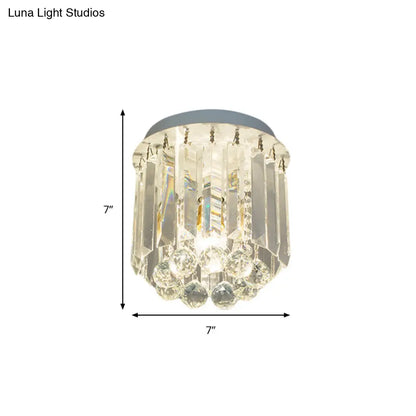 DecorBites™ Clear Crystal Flush Mount Ceiling Light in White for Luxurious Foyer Décor