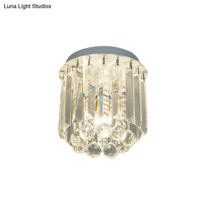 DecorBites™ Clear Crystal Flush Mount Ceiling Light in White for Luxurious Foyer Décor