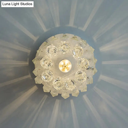 DecorBites™ Clear Crystal Flush Mount Ceiling Light in White for Luxurious Foyer Décor