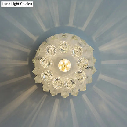DecorBites™ Clear Crystal Flush Mount Ceiling Light in White for Luxurious Foyer Décor