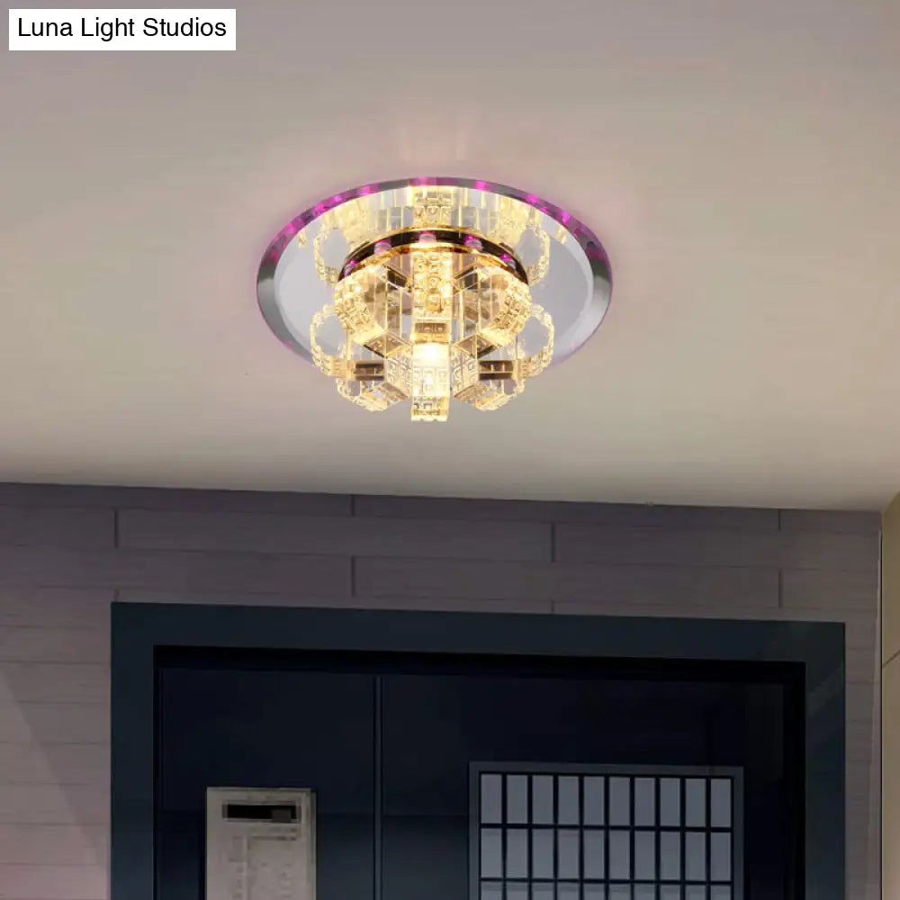 DecorBites™ Clear Crystal Flush Mount Ceiling Light - Round Fixture
