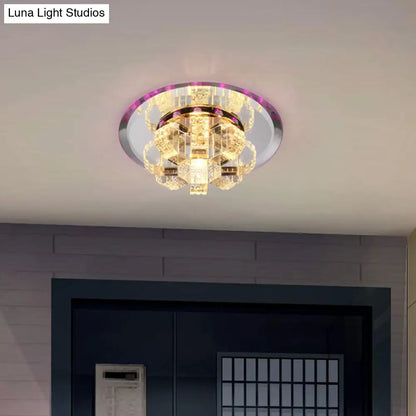 DecorBites™ Clear Crystal Flush Mount Ceiling Light - Round Fixture