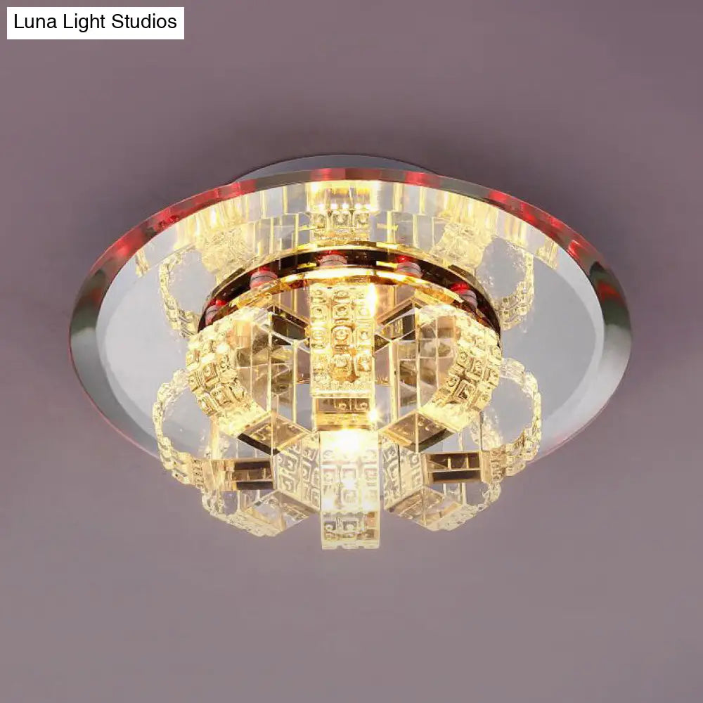 DecorBites™ Clear Crystal Flush Mount Ceiling Light - Round Fixture