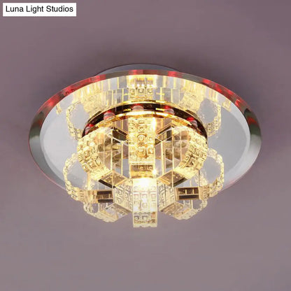 DecorBites™ Clear Crystal Flush Mount Ceiling Light - Round Fixture