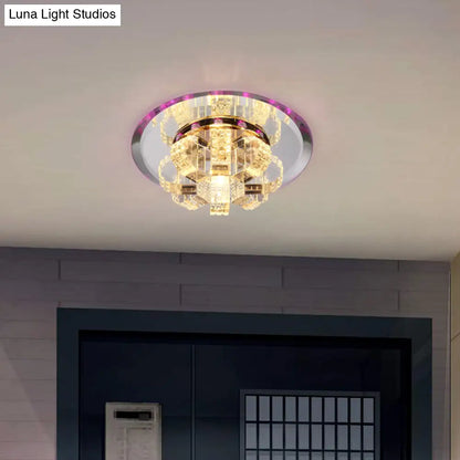 DecorBites™ Clear Crystal Flush Mount Ceiling Light - Round Fixture