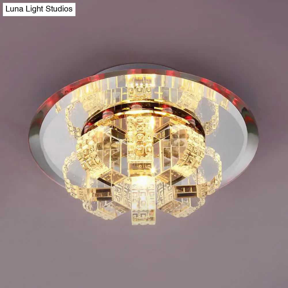 DecorBites™ Clear Crystal Flush Mount Ceiling Light - Round Fixture