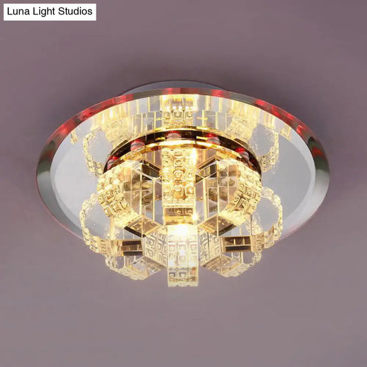 DecorBites™ Clear Crystal Flush Mount Ceiling Light - Round Fixture