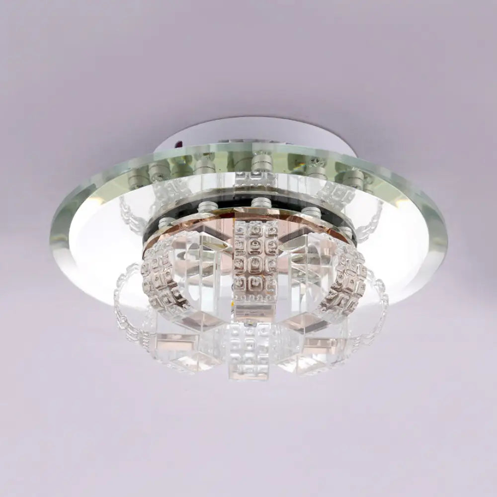 DecorBites™ Clear Crystal Flush Mount Ceiling Light - Round Fixture