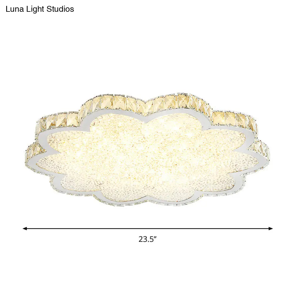 DecorBites™ DecorBites™ Clear Crystal Flush Mount LED Ceiling Light Fixture - Sleek Minimalist Design