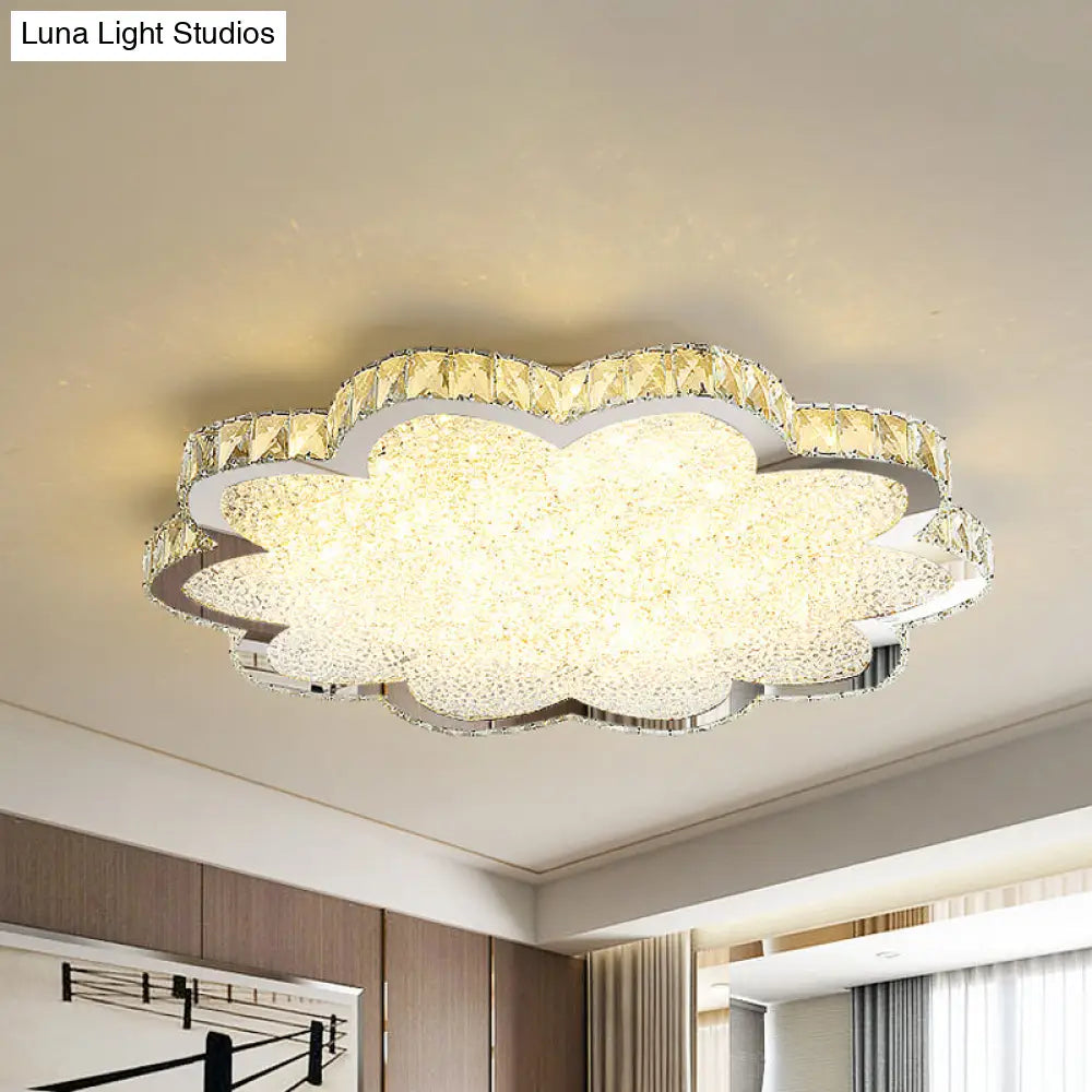 DecorBites™ DecorBites™ Clear Crystal Flush Mount LED Ceiling Light Fixture - Sleek Minimalist Design