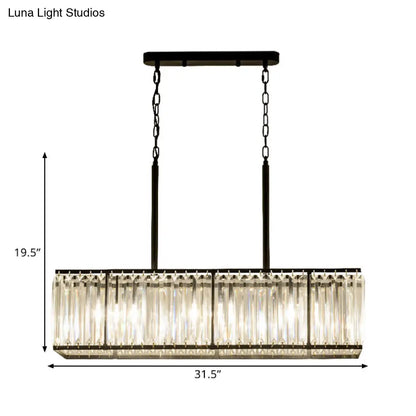 DecorBites™ Clear Crystal Island Pendant Light with 5 Bulbs for Modern Dining Rooms