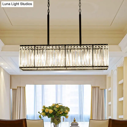 DecorBites™ Clear Crystal Island Pendant Light with 5 Bulbs for Modern Dining Rooms