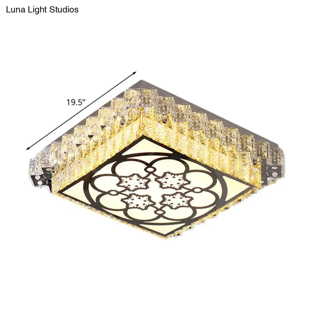 DecorBites™ DecorBites™ Clear Crystal LED Bedroom Flushmount Ceiling Light