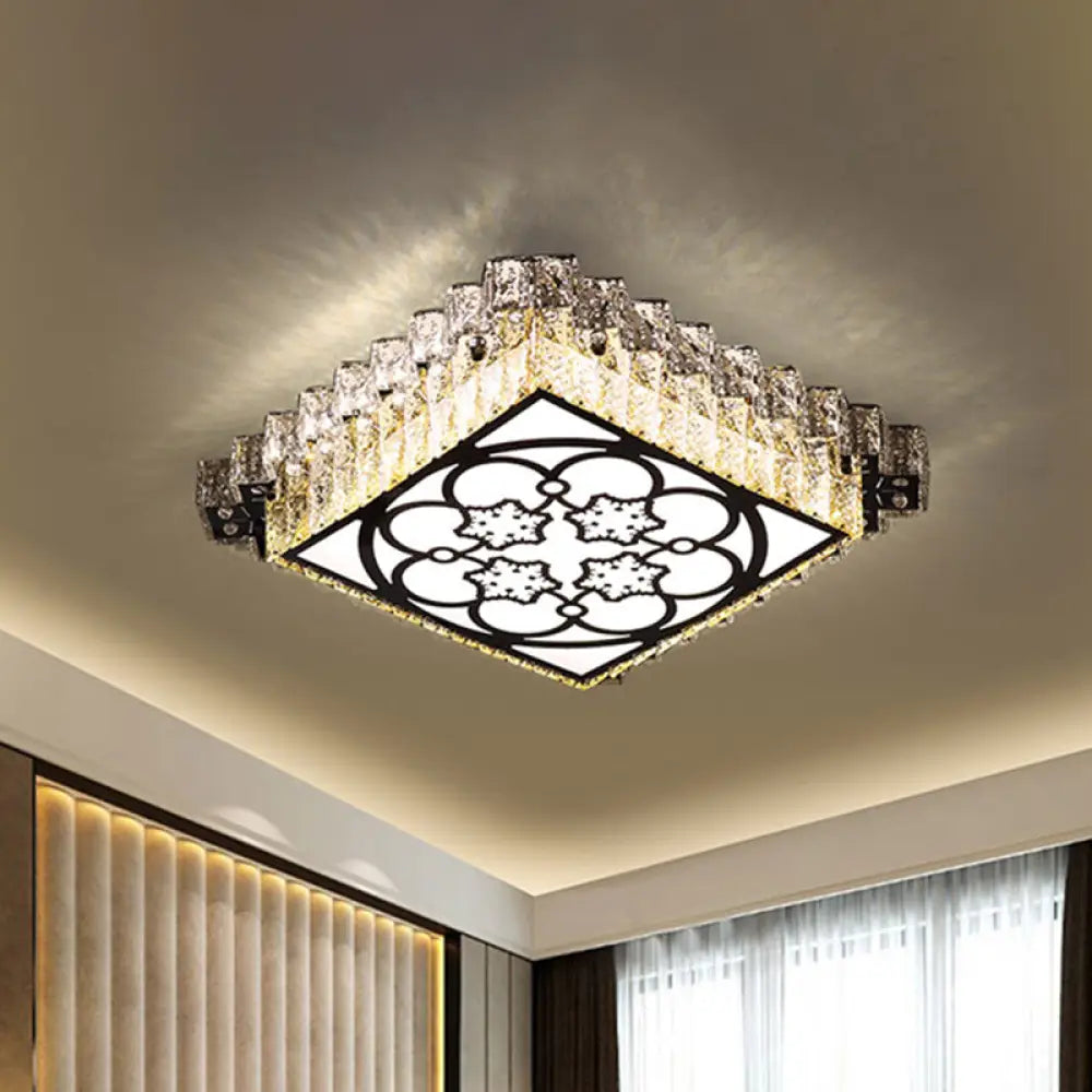 DecorBites™ DecorBites™ Clear Crystal LED Bedroom Flushmount Ceiling Light
