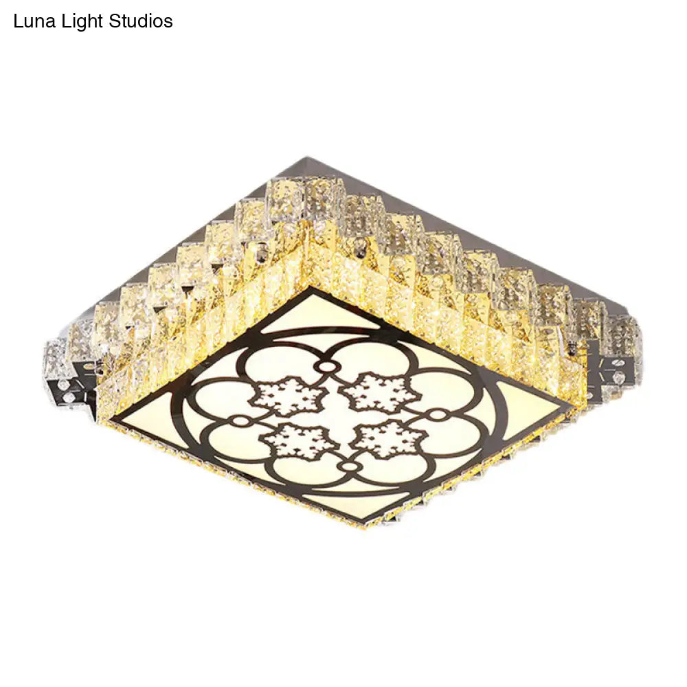 DecorBites™ DecorBites™ Clear Crystal LED Bedroom Flushmount Ceiling Light