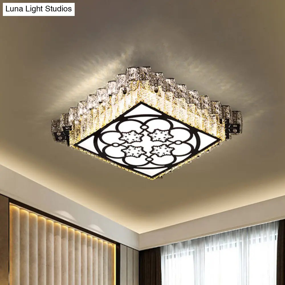 DecorBites™ DecorBites™ Clear Crystal LED Bedroom Flushmount Ceiling Light