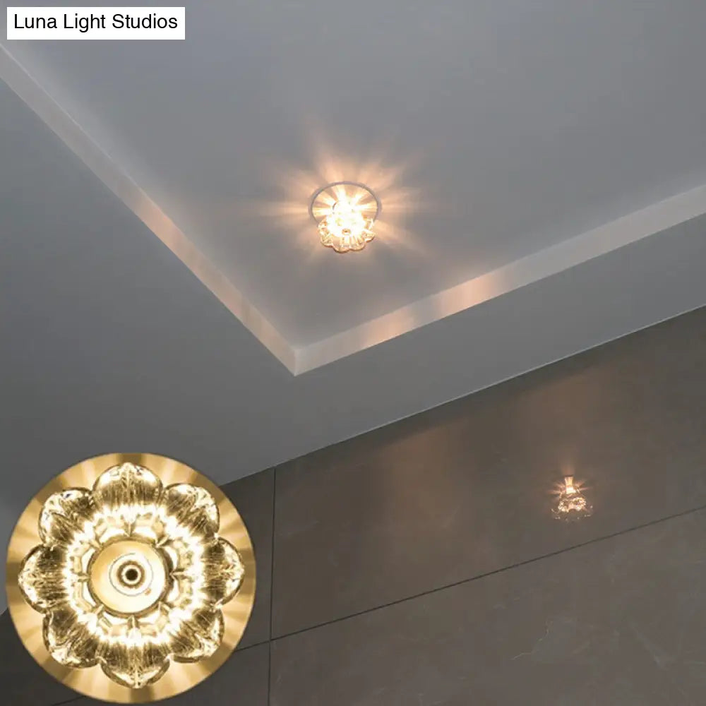 DecorBites™ DecorBites™ Clear Crystal LED Ceiling Mounted Flush Light for Corridors