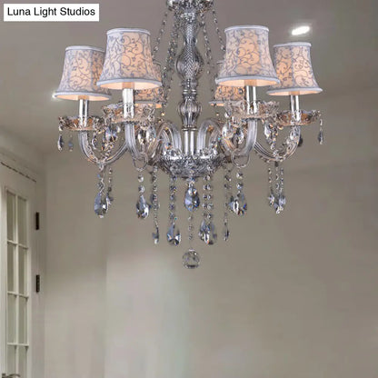 Clear Crystal Modernist Bell Ceiling Chandelier with 6/8 Bulbs - Living Room Pendant Lamp in Beige - 23"/28" W"
(Note: The original title was already relatively concise, so this alternative title is a slight modification.)