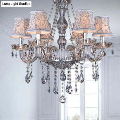Clear Crystal Modernist Bell Ceiling Chandelier with 6/8 Bulbs - Living Room Pendant Lamp in Beige - 23"/28" W"
(Note: The original title was already relatively concise, so this alternative title is a slight modification.)