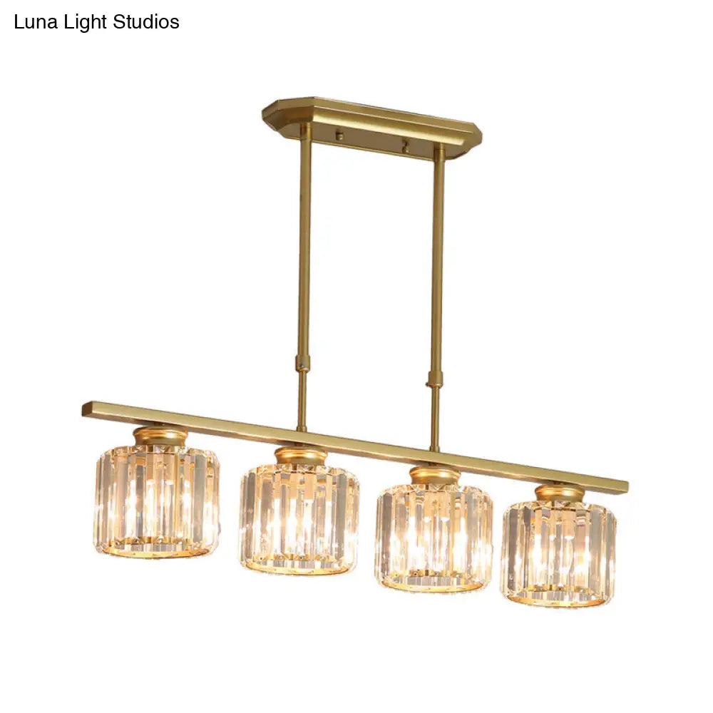 DecorBites™ Clear Crystal Pendant Island Light - Elegant Hanging Fixture for Dining Room