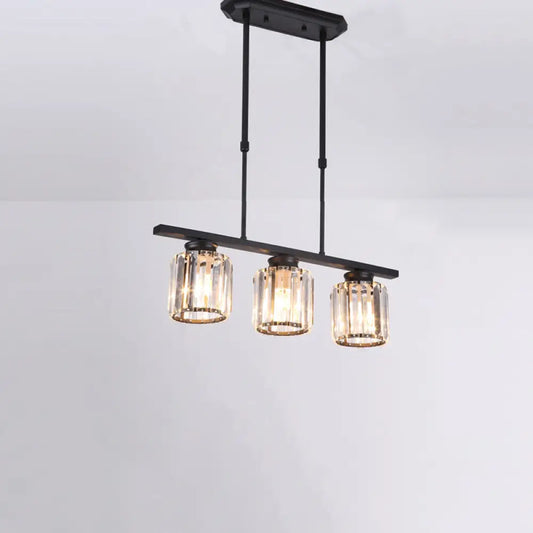 DecorBites™ Clear Crystal Pendant Island Light - Elegant Hanging Fixture for Dining Room