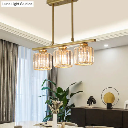 DecorBites™ Clear Crystal Pendant Island Light - Elegant Hanging Fixture for Dining Room