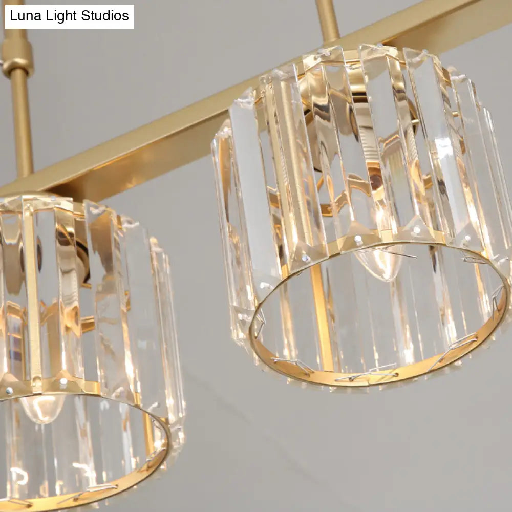 DecorBites™ Clear Crystal Pendant Island Light - Elegant Hanging Fixture for Dining Room