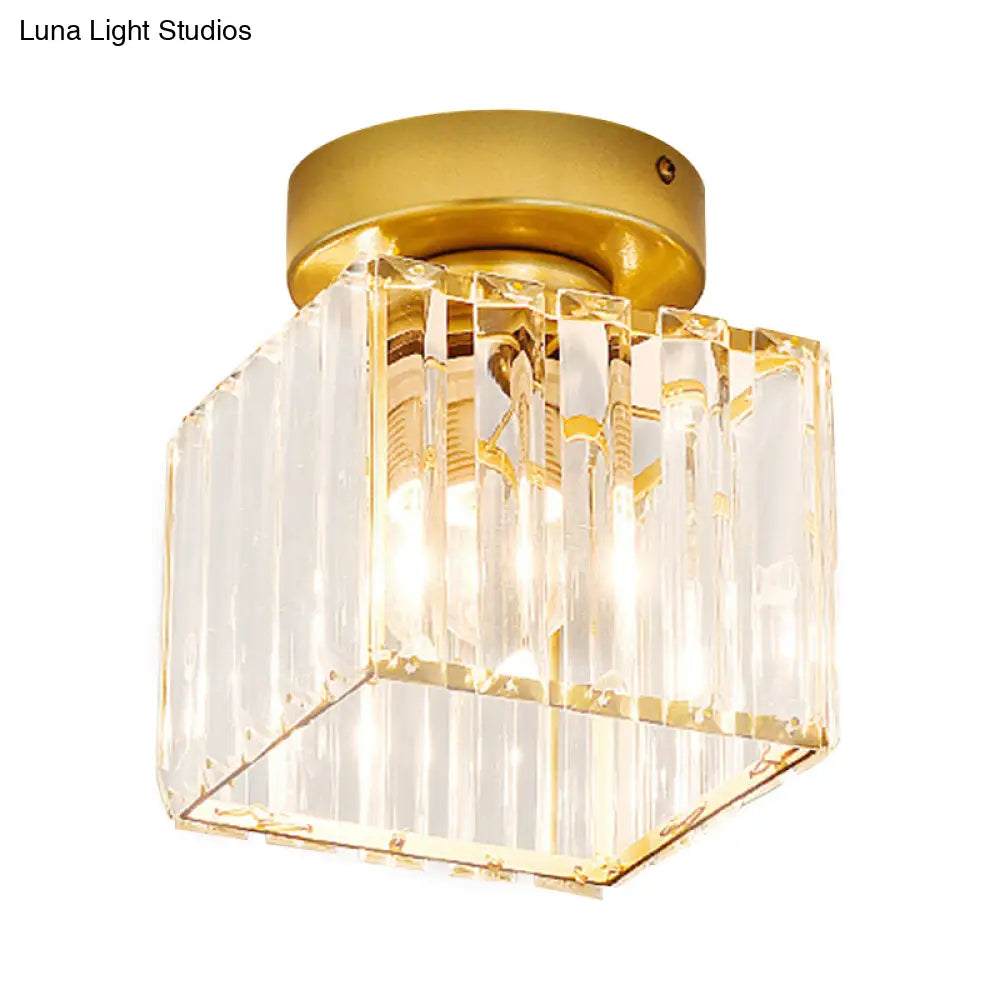 DecorBites™ DecorBites™ Clear Crystal Semi Flush Mount Modern Ceiling Light for Hallway