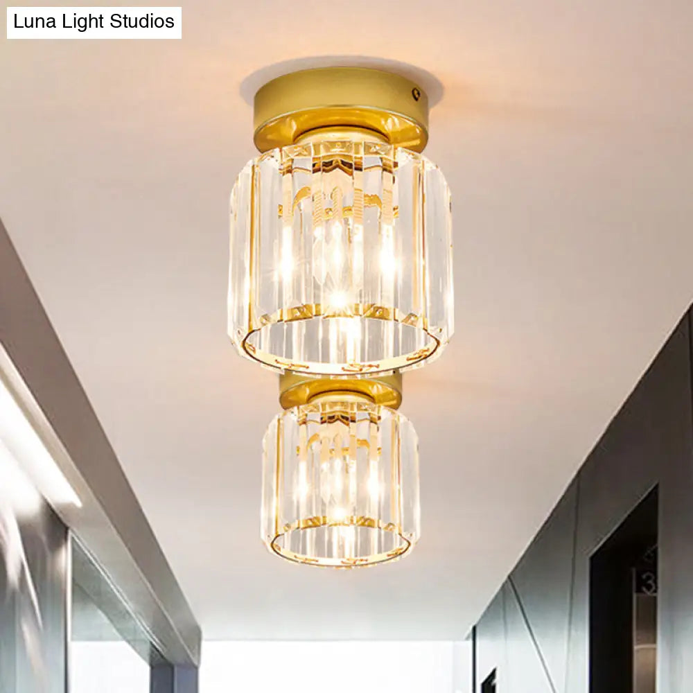 DecorBites™ DecorBites™ Clear Crystal Semi Flush Mount Modern Ceiling Light for Hallway