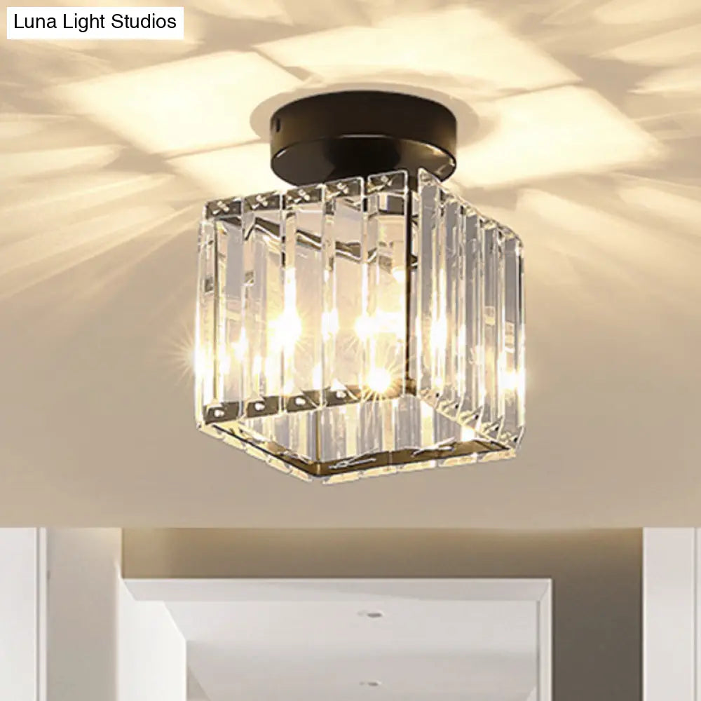 DecorBites™ DecorBites™ Clear Crystal Semi Flush Mount Modern Ceiling Light for Hallway