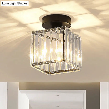 DecorBites™ DecorBites™ Clear Crystal Semi Flush Mount Modern Ceiling Light for Hallway